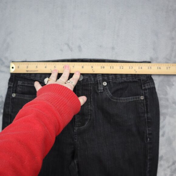 Calvin Klein Pants Womens 28 Black Skinny Mid Rise Button Dark Wash Denim Jeans - Picture 8 of 16